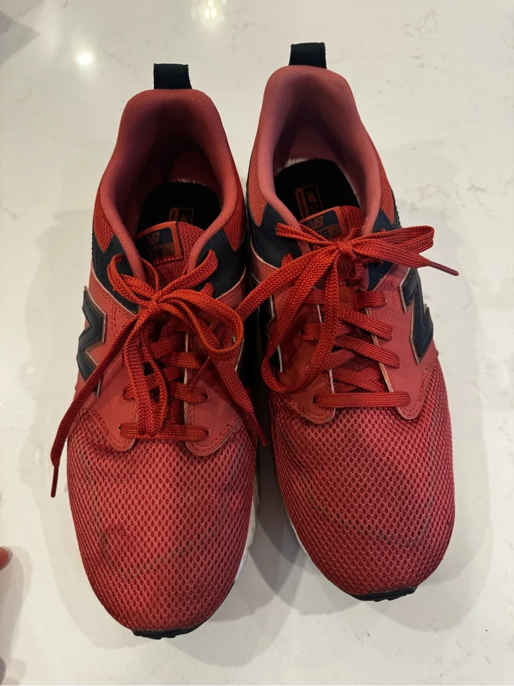 New Balance Kids Coral and Navy Athletic Sneakers